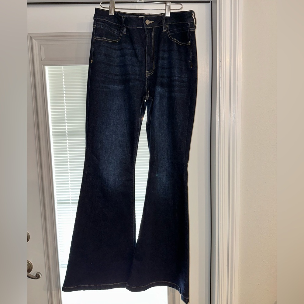 Dark wash bell bottom jeans